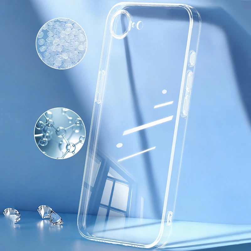 Фото Ультратонкий прозрачный силиконовый чехол для iPhone 17E 16E, мягкая прозрачная задняя крышка из ТПУ для iPhone 17e, чехол-накладка Coque Capa №3