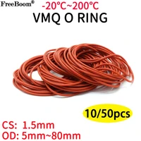 1050pcs red vmq silicone o ring cs 1 5mm od 5 80mm food grade waterproof washer rubber insulate round o shape seal gasket