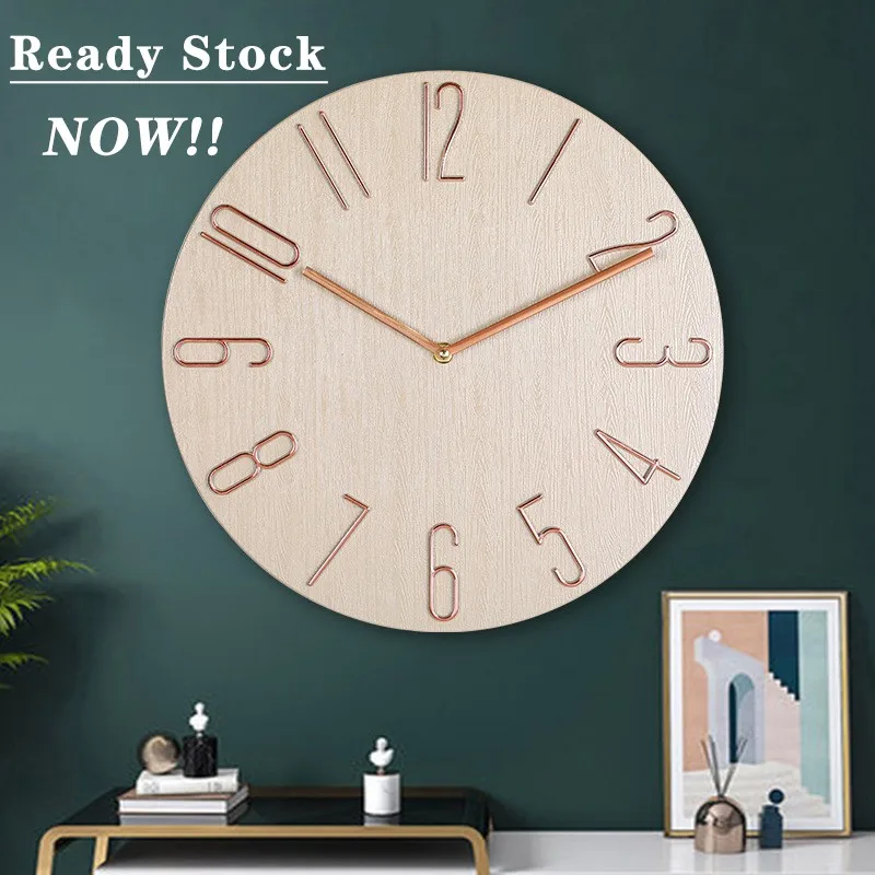 

Fast DeliverCODReady Stock Sleek Silent Wall Clock Embossed Numbers Easy Read Minimalist Analog Ho