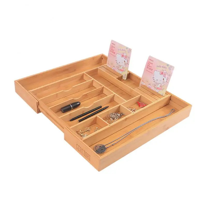 

5/6/9 Grid Expandable Bamboo Cutlery Drawer Partitioned Drawer Type Organizer Cutlery Tray Kitchen Drawer Cutlery Storage Box