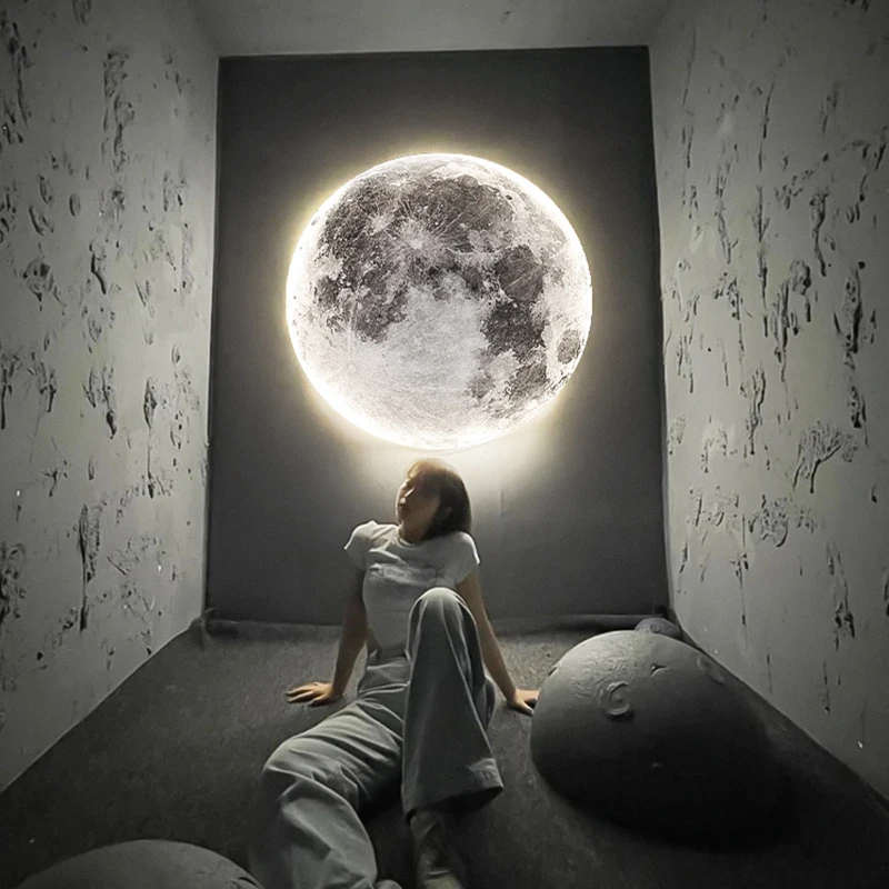 

Modern Nordic LED Moon Wall Lamp Landscape Indoor Lighting Bedroom Living Hall Room Home Decoration Fixture Lights Lusters Lamps