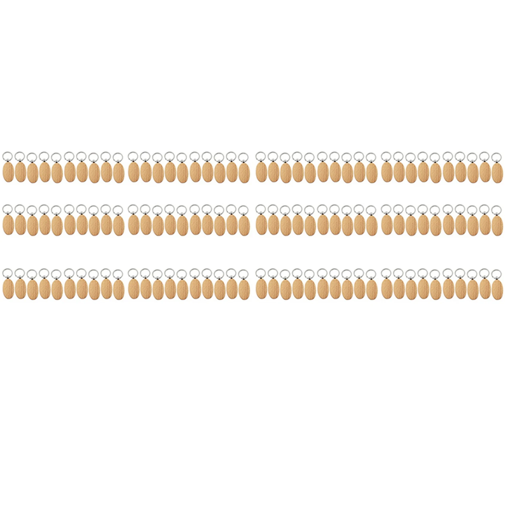 

120Pcs Blank Oval Ellipse Wooden Key Chain DIY Promotion Keychain Pendant Keyring Tags Promotional Gifts