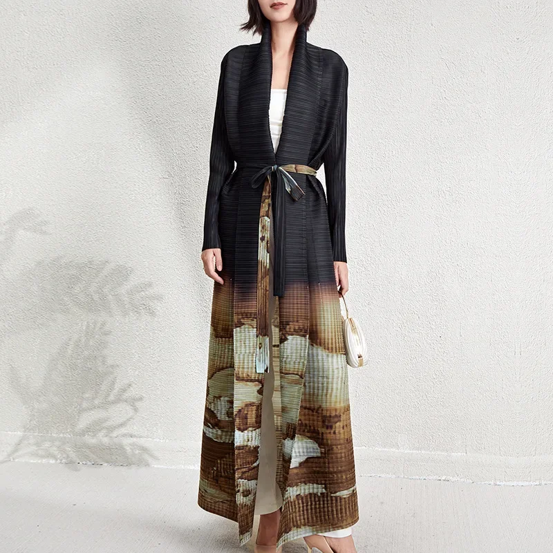 Женский свободный кардиган Miyake модное элегантное Плиссированное Платье с