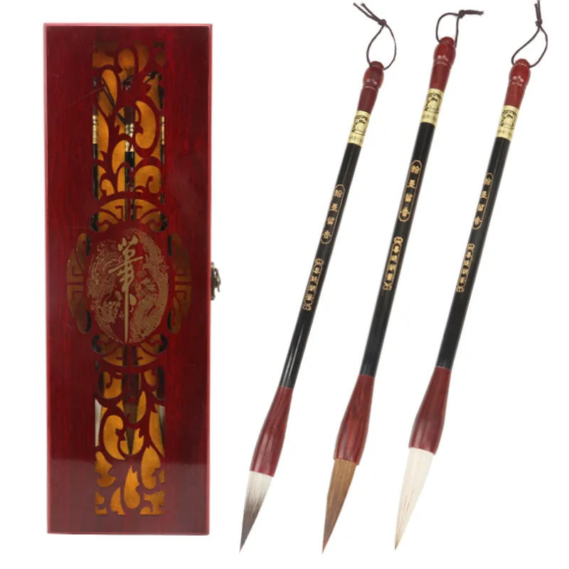 Ceny Three-pack Of Sheep Hair And Wolf Hair Brush Set Chinese Traditional Calligraphy And Painting Practice Professional Supplies Najtaniej Three-pack Of Sheep Hair And Wolf Hair Brush Set Chinese Traditional Calligraphy And Painting Practice Professional Supplies