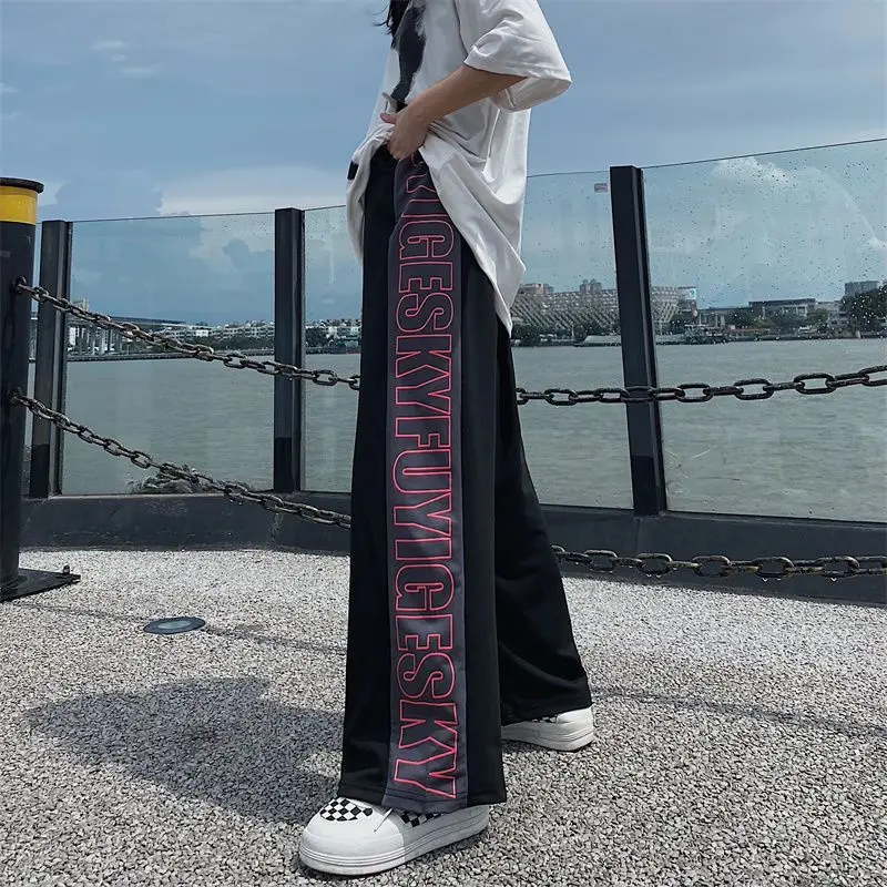 

Hip Hop Letter Pants women's loose all-match trend sports pants unisex spring autumn 2021 new design high street vibe trousers