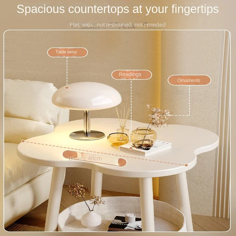 Боковой столик в виде четырехлистного клевера 2-Ярусный для гостиной креативный