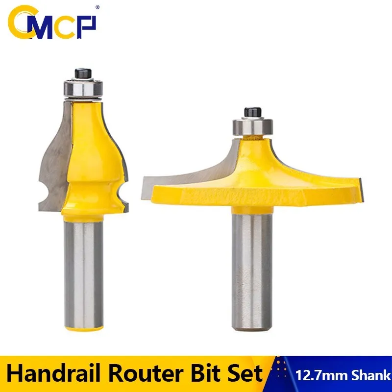 

CMCP 2pcs Handrail Router Bit Set 12.7mm Shank Armrest Woodworking Cutter For Woodworking Tools Thumbnail & Beaded Tenon Cutter