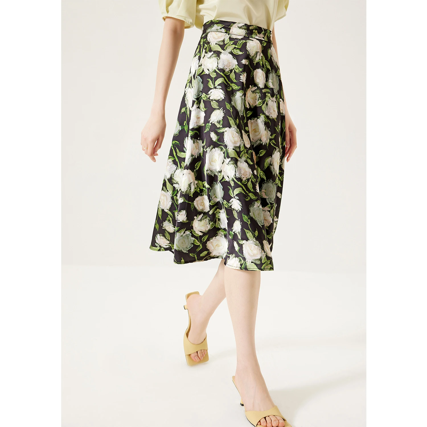 

Shuchan Faldas Ajustadas Polyester Korean Style Long Skirts A-LINE Vintage Mid-Calf Empire Faldas Mujer Moda 2023