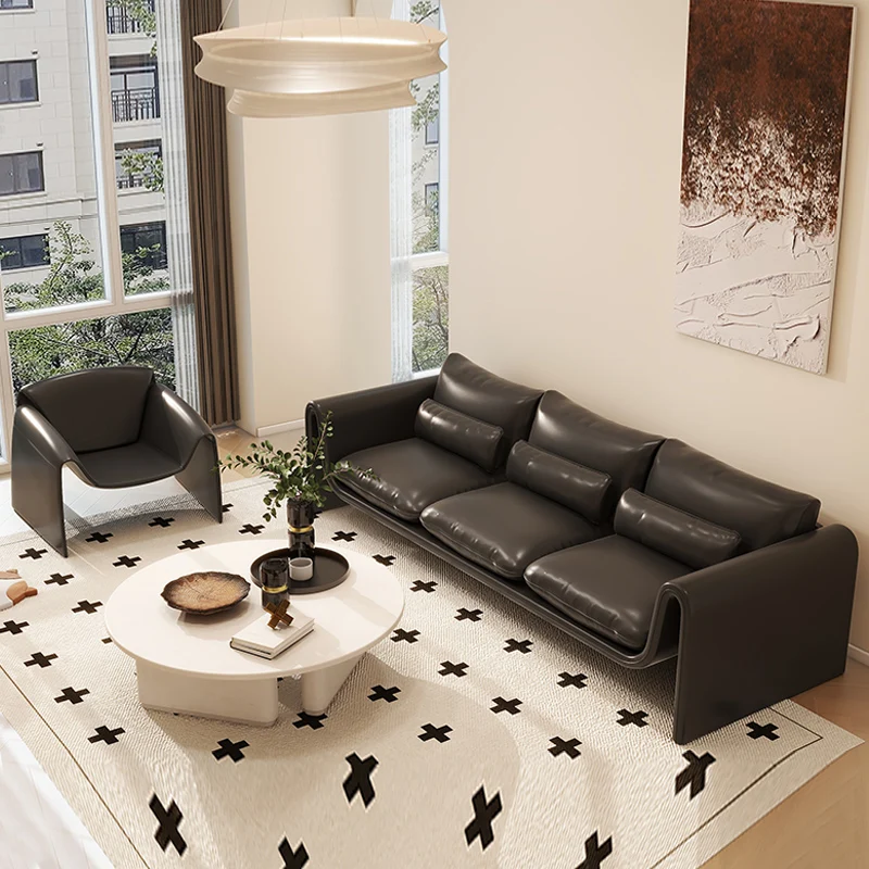 Черный кожаный диван итальянский роскошный чехол защита от царапин для кошек