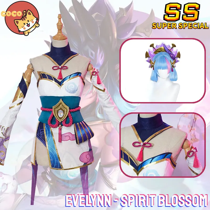 

CoCos-SS Game LOL Evelynn Spirit Blossom Cosplay Costume Game League of Legend Cosplay Evelynn Carnival Uniforms Costume and Wig