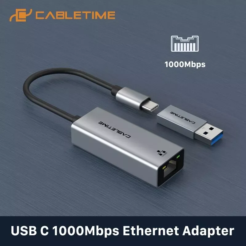 

USB C to Ethernet LAN 1000Mbps Adapter Network Card for iPad pro Laptop Macbook Air RJ45 Adapter C361