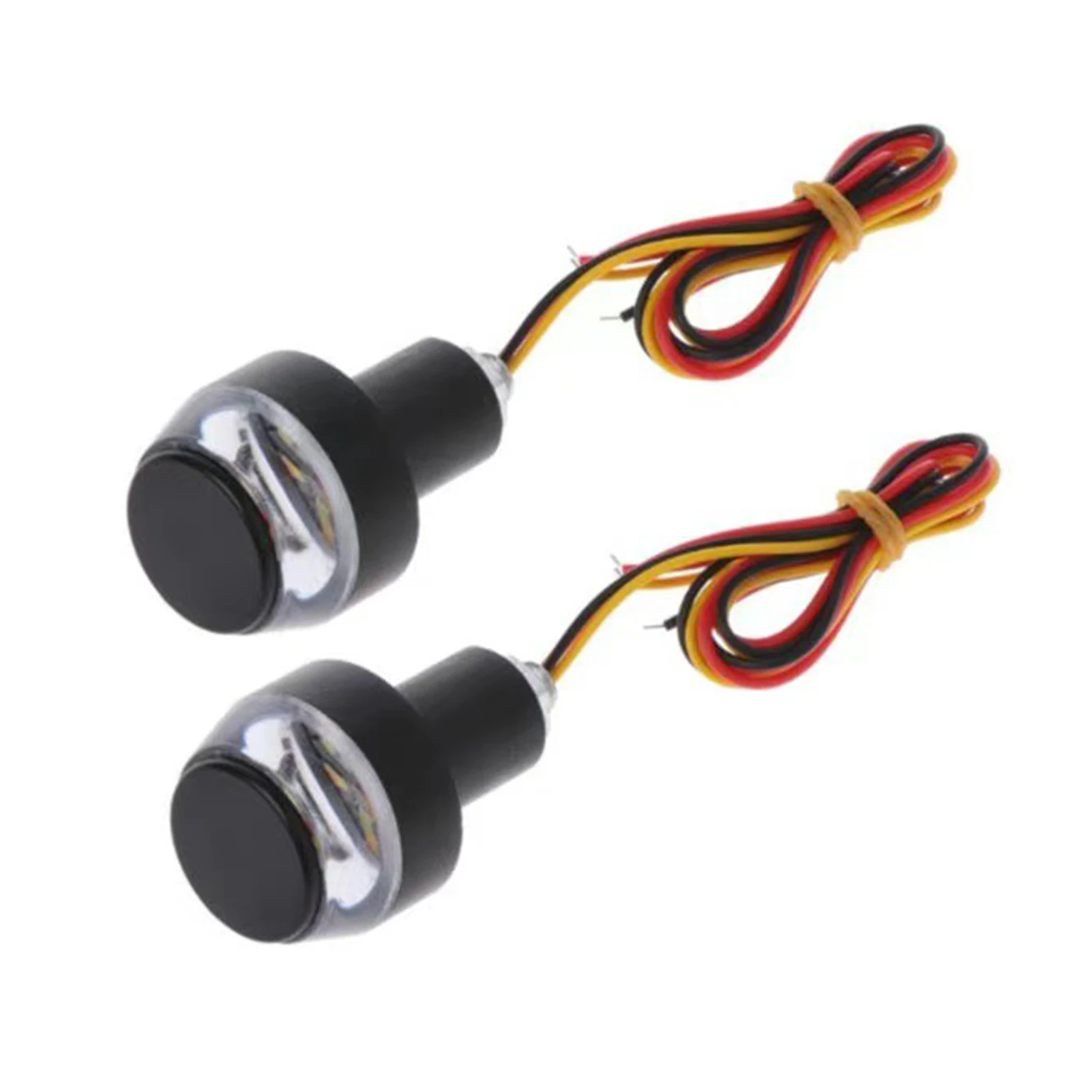 

2pcs Practical Replacement Motorcycle Turn Signal Light Plastic 12 LED 22mm Electric Scooter Running Universal Handlebar End