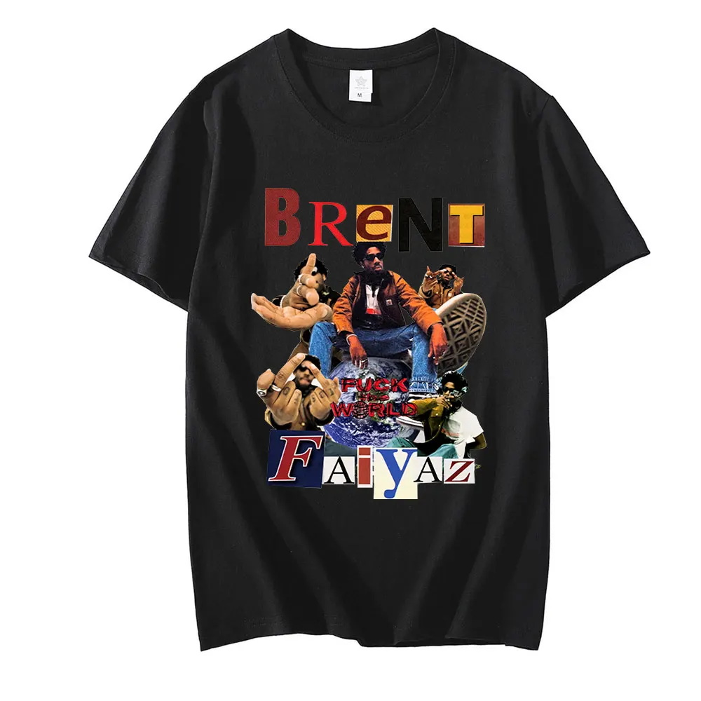 Camisetas con estampado gráfico de Rap Brent Faiyaz para hombre, camisa Unisex de gran tamaño, estilo Vintage de los 90, Hip Hop, Harajuku