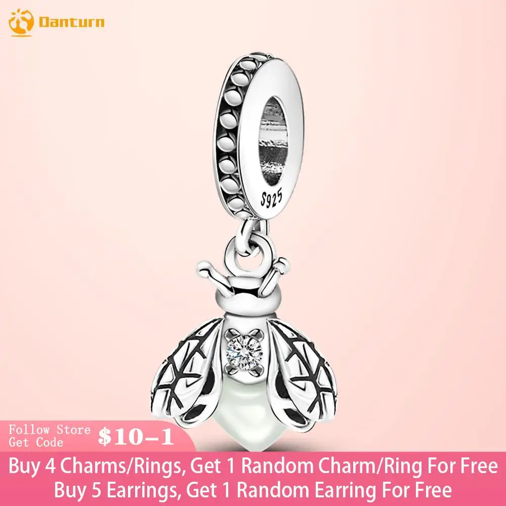 

Danturn 925 Sterling Silver Beads Firefly Charm fit Original Pandora Bracelets Fashion Fine Jewelry Gift