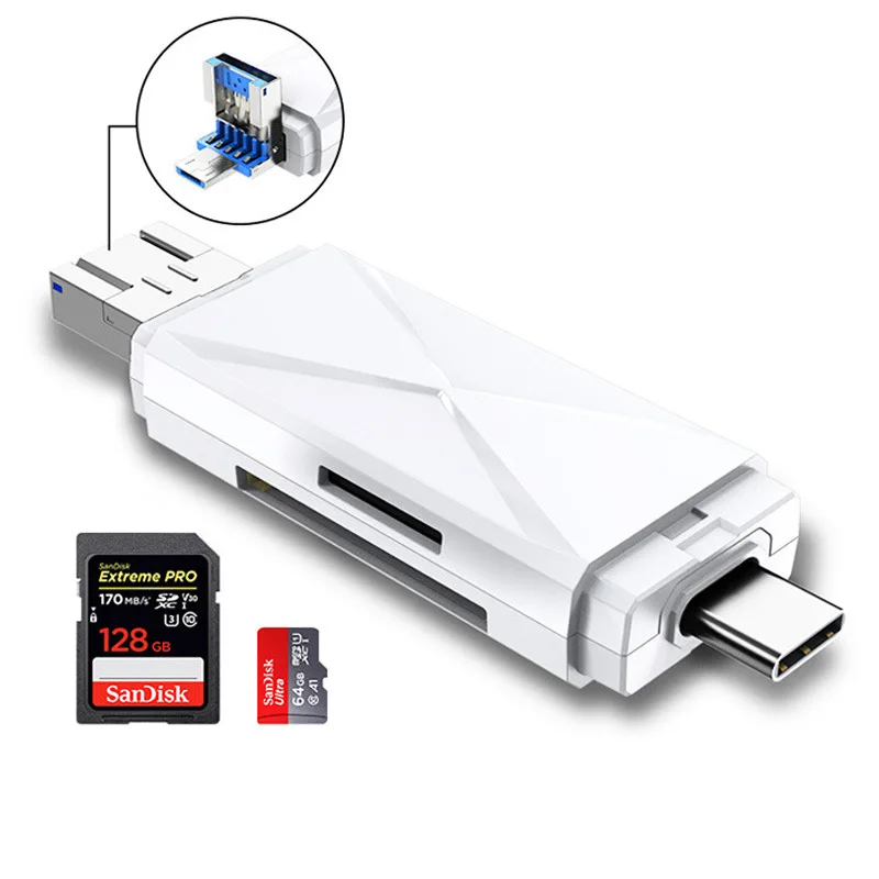 

New 3 IN 1 USB 3.0 Type C Card Reader SDHC SD TF MicroSD Card Reader Micro USB OTG 2.0 Adapter for Android Phone Tablet PC