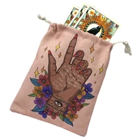 hand pattern tarot card storage bag tarot rune bag drawstring pouch tarot card holder for tarot lovers
