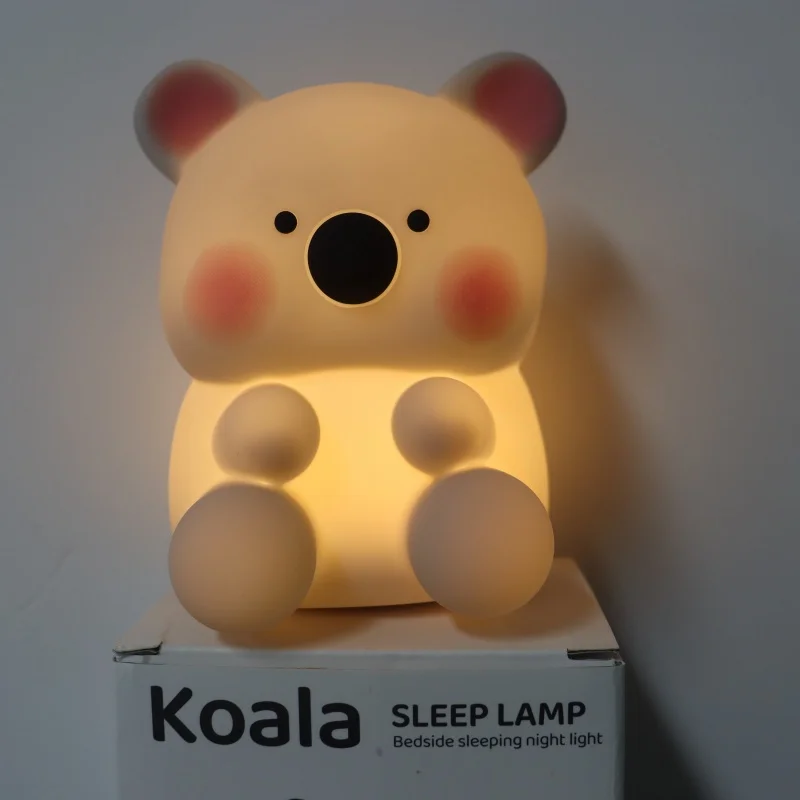 Новинка Kawaii Kaola светодиодная прикроватная Ночная лампа силикагелевый теплый