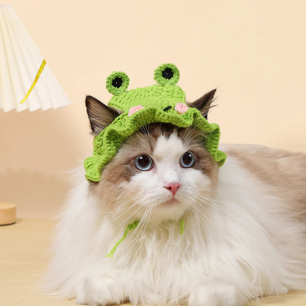 Autumn Winter Cat Hat Elastic Cute Refined Pet Hat Puppy Kittens Knitted Hat Party Photo Shoot Props Decoration Cat Accessories