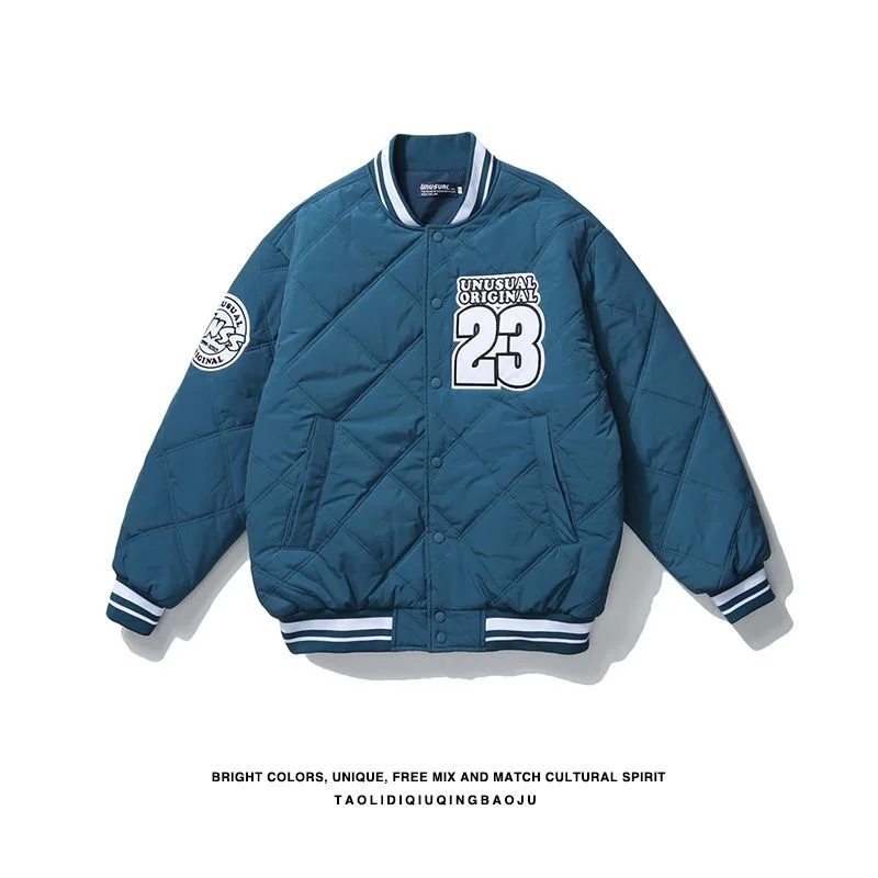 American-style retro hip-hop embroidered baseball uniforms men's and women's tide brand couples loose and thick cotton coats