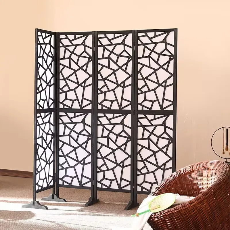 4-х панельный разделитель комнаты с золотой занавеской идеально подходит для