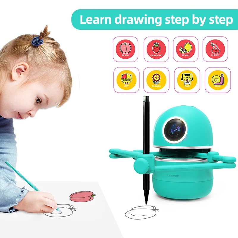 Intelligent Automatic Drawing Robot Painting Robot Suit Include 4Books 38Cards 2Pens USB Rechargeable Educational Smart Robot enlarge