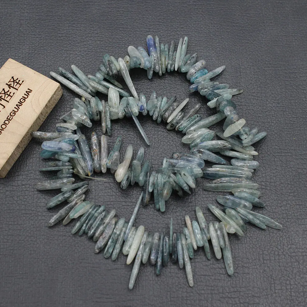 

APDGG Natural Green&Blue Kyanite Top-drilled Freeform Fancy Loose Beads 15.5" Strand Jewelry Making DIY
