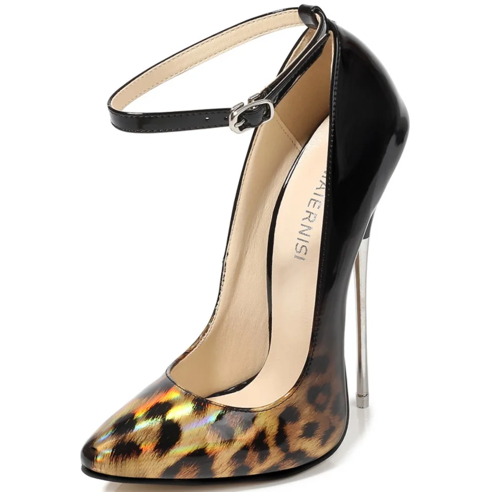 

Женские туфли-лодочки на шпильке 16 см, с острым носком