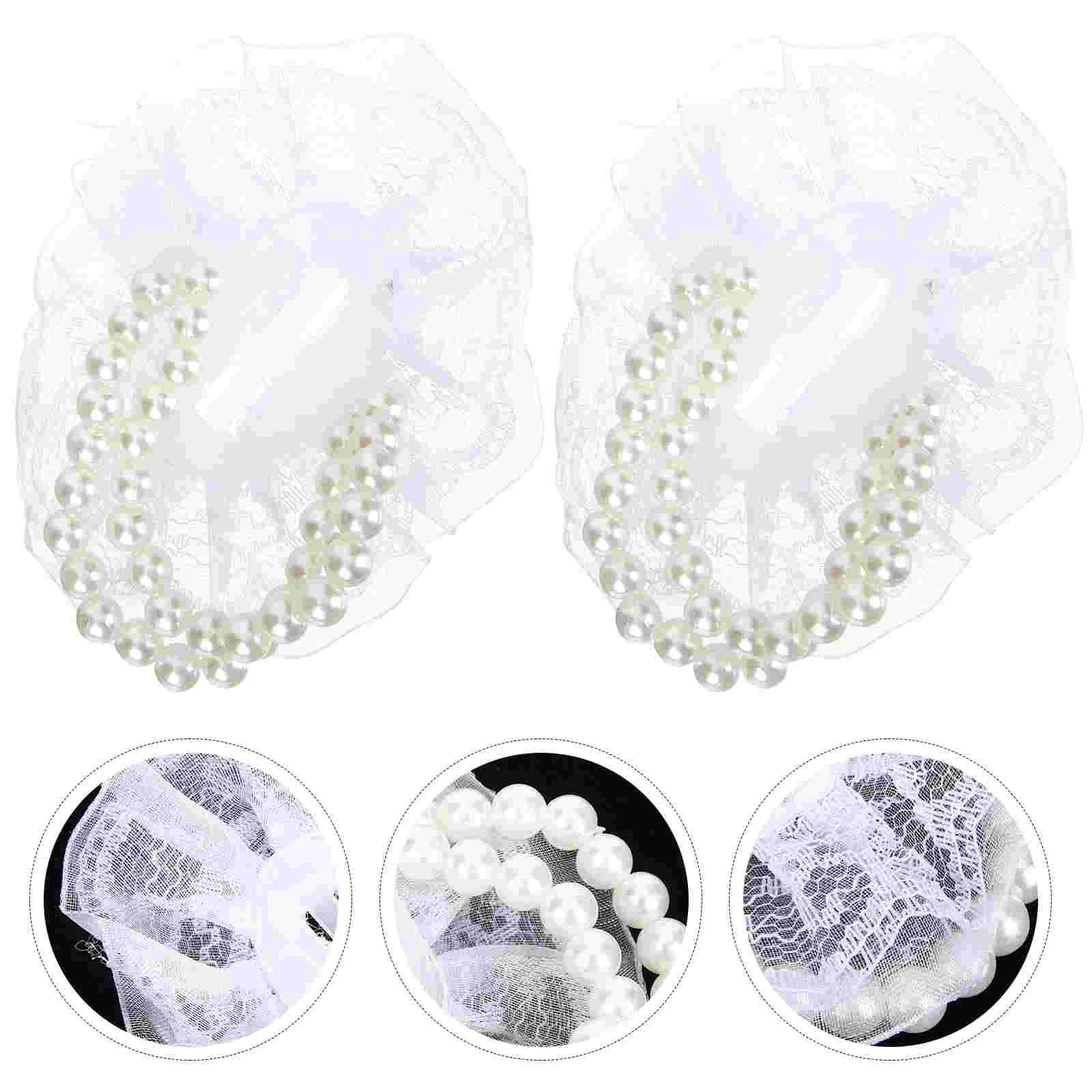 

Corsage Wristlet Wrist Bracelets Wedding Pearl Supplies Band Lacediy Bands Corsages Accessories Faux Bead Boutonniere Bridal