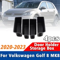 4pcs car door storage armrest box for volkswagen vw golf 8 mk8 r gti gte 2020 2021 2022 2023 inner door handle container holder