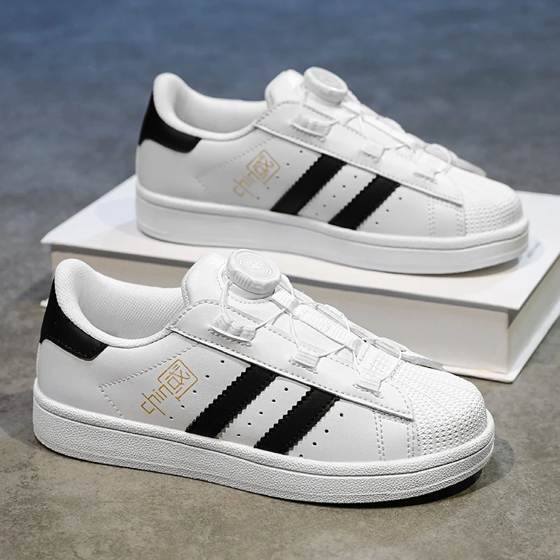 Brand Children Boys Skateboarding Shoes Flat Non-Slip Girls Kids Sneakers Child Sport Shoes Leather 2023 Boy Girl Walking Shoes