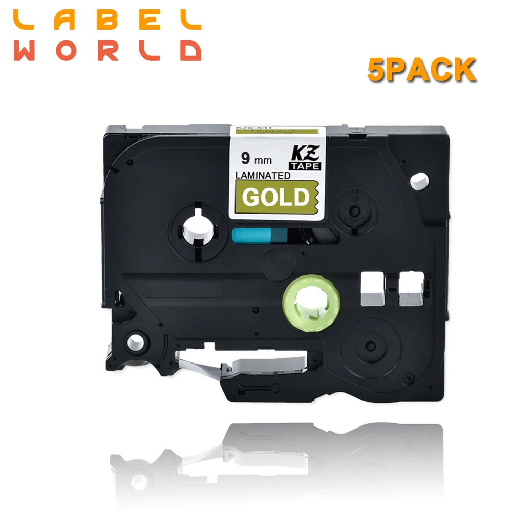 

5pcs 825 White on gold 9mm laminated label tape compatible Brother P-touch printer TZE-825 tz-825 Label Maker PT-P700, PT-D210
