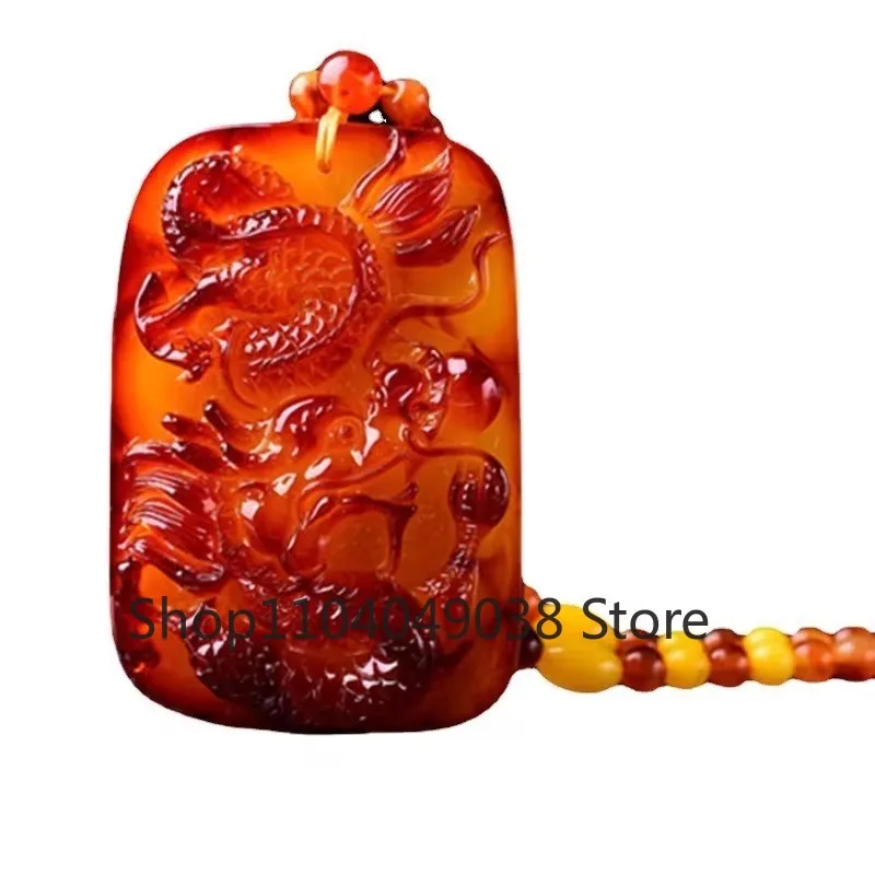 Ожерелье из натурального янтарного куриного масла изысканное модное колье с