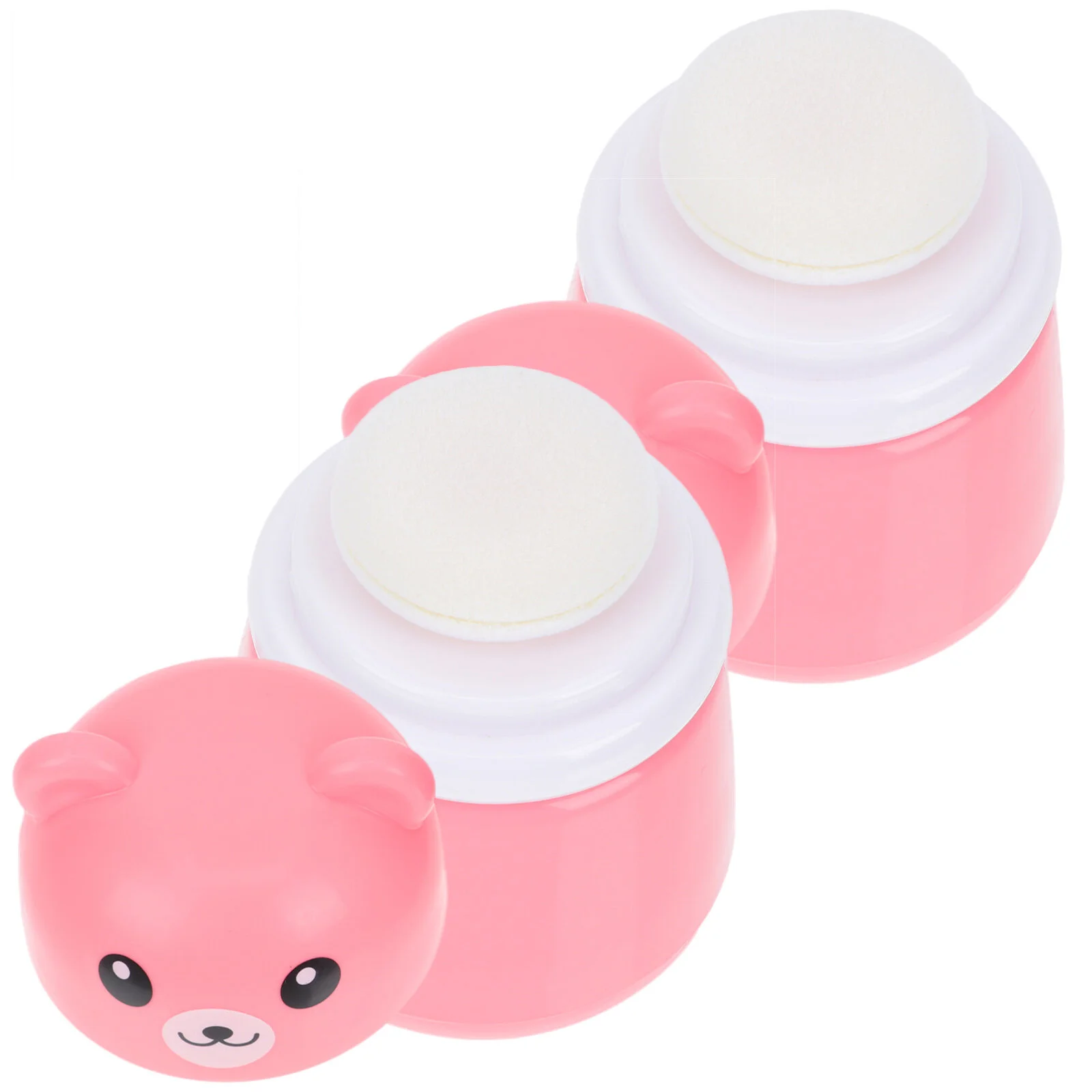 2 Pcs Bear Powder Puff Box Loose Bottle Body Containers Baby Newborn Talcum Food Grade Pp images - 6