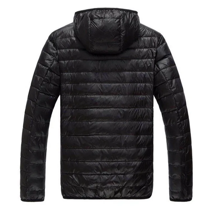 Новый мужской однотонный пуховик с капюшоном черный/винно-красный модные и