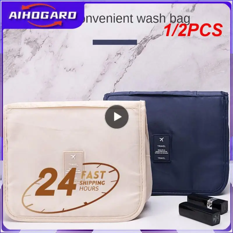 

1/2PCS Women Makeup Bags Portable Cosmetic Bag Large Capacity Travel Storage BathroomToiletries Organizer Waterproof Washing Bag