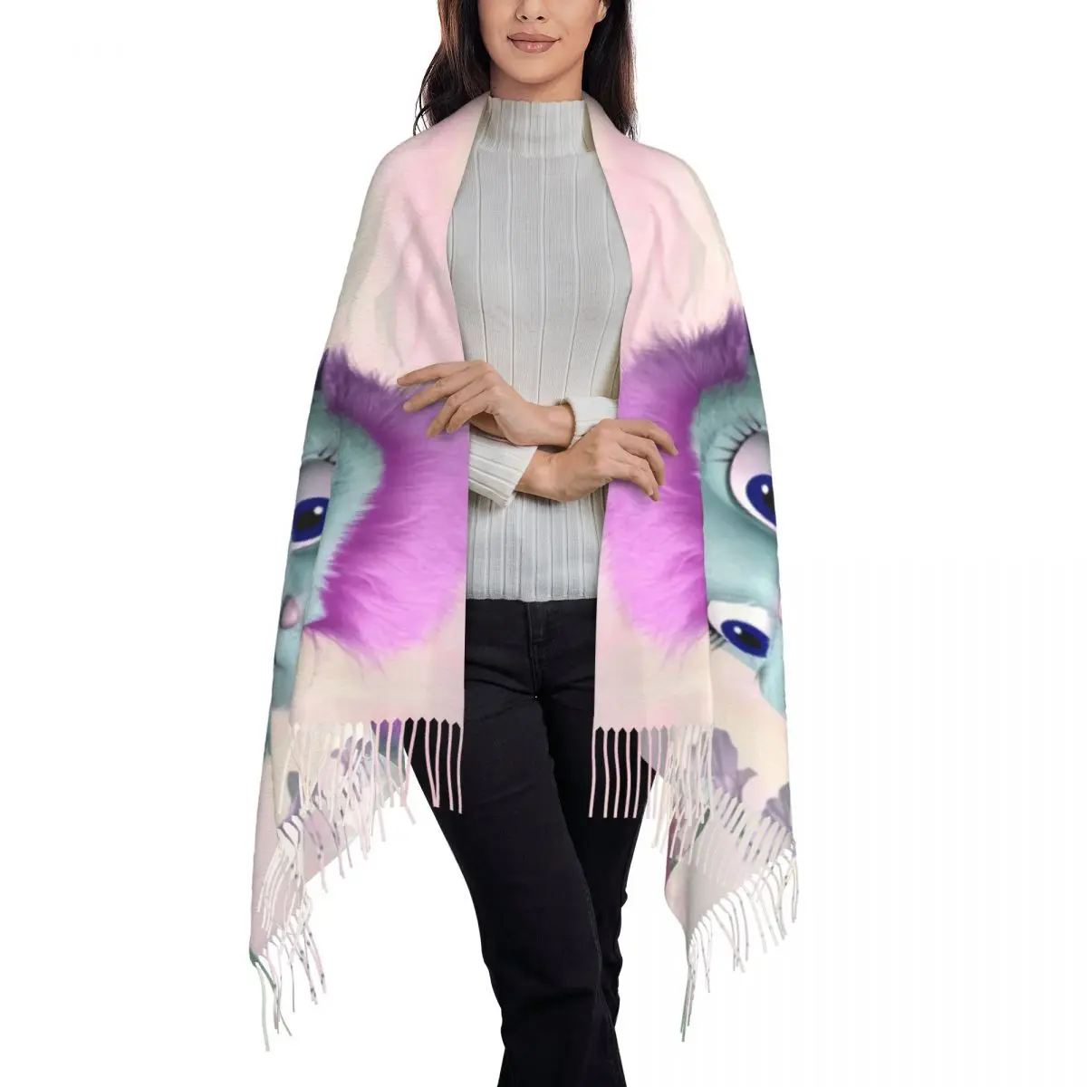 Шарф для мужчин и женщин теплый с индивидуальным принтом в стиле комикса аниме