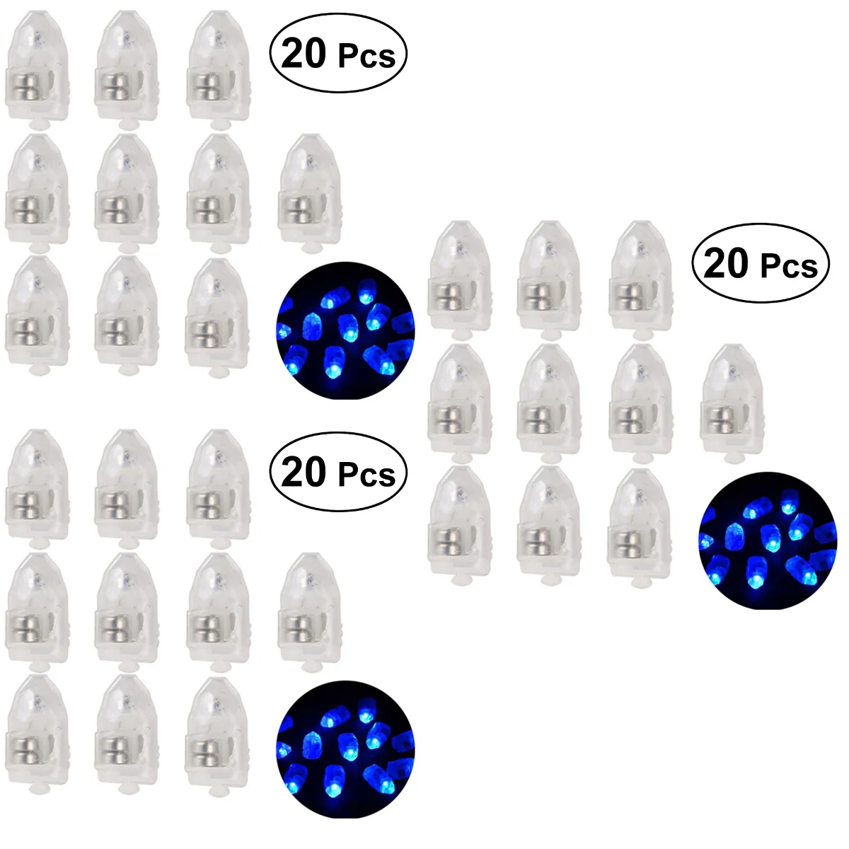 

60 pcs Superbright Balloon Lights LED Mini Party Light for Paper Lanterns (Blue)