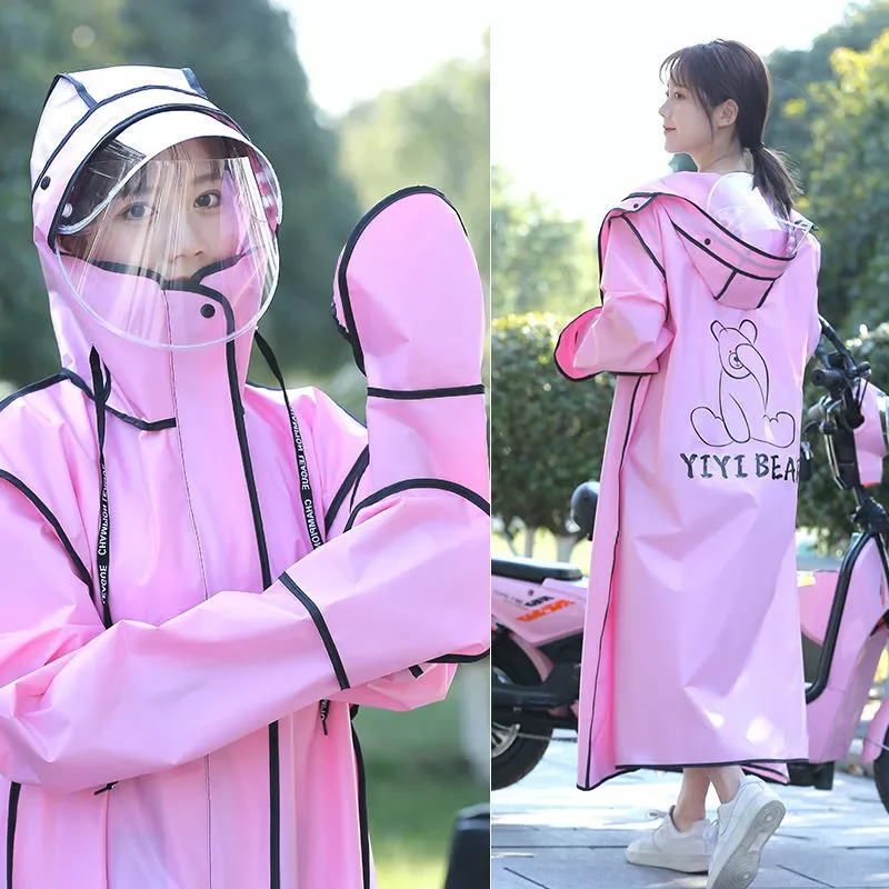 

NEW2023 New Hot Sale EVA Raincoat Women/Men Zipper Hooded Poncho Motorcycle Rainwear Long Style Hiking Poncho Environmental Rain