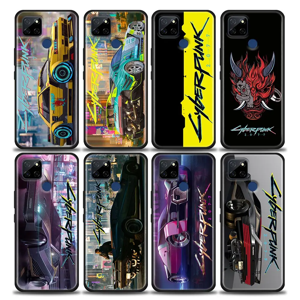 

Game-C-Cyberpunkes-Sport Car Case For Realme C25 C3 C11 C21 C25S C21Y Silicone Cover for Oppo A52 A53 A74 A94 4G 5G Soft Cases