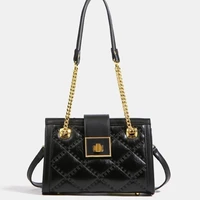 new fashion original design rhombus embroidery mature ladies bag soft leather shopping elegant shoulder handbag lg8019