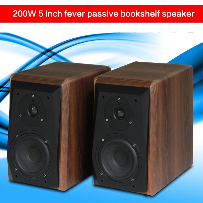 

200W High-power 5-inch Fever Bookshelf Speaker Passive Two-way High-fidelity Speaker Home Theater HiFi Audio Front Desktop