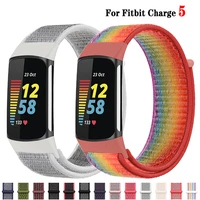 band for fitbit charge 5 smart watch accessories sports nylon loop bracelet wristband correa pulsera for fitbit charge 5 band
