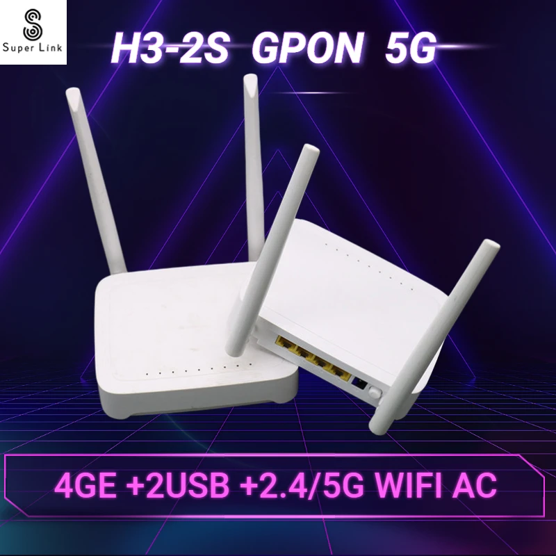 5G ONU GPON  H3-2S 4GE+2USB +2.4G/5G WIFI  AC Dual Band FTTH Modem Fiber Optic GPON  OLT Second Hand  Without Power Router