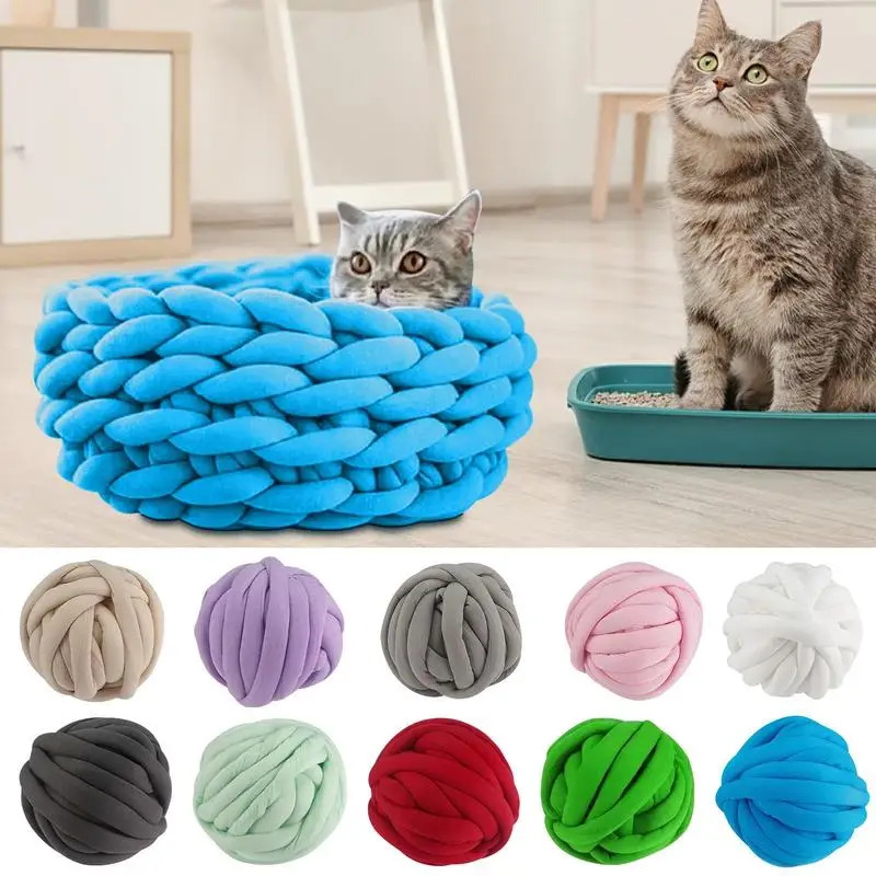 

Cotton Roving Yarn Super Soft DIY Wool Bulky Chunky Yarns House Blanket Making Tool Weaving Knitting Chunky Cotton Yarn