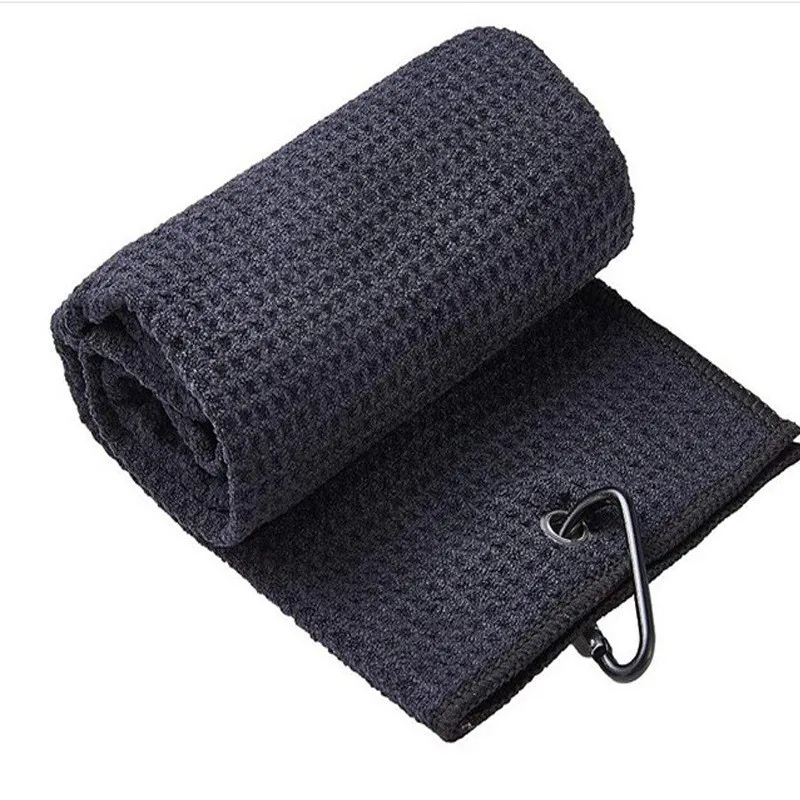 

40*50cm Microfiber Cotton Golf Towel With Carabiner Hook High Water Absorption Balls Hands Cleaning Towels Cleans Clubs Towel