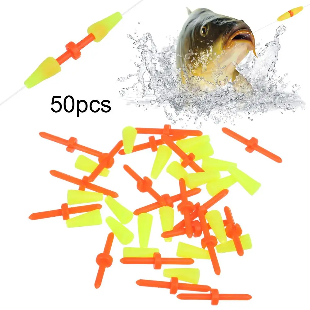 

50pcs Rock Sea Fishing Clip Anti Wind Bar Fishing Float Bobber Float Stoppers Yellow/Orange Stable High Quality Fishing Tackle