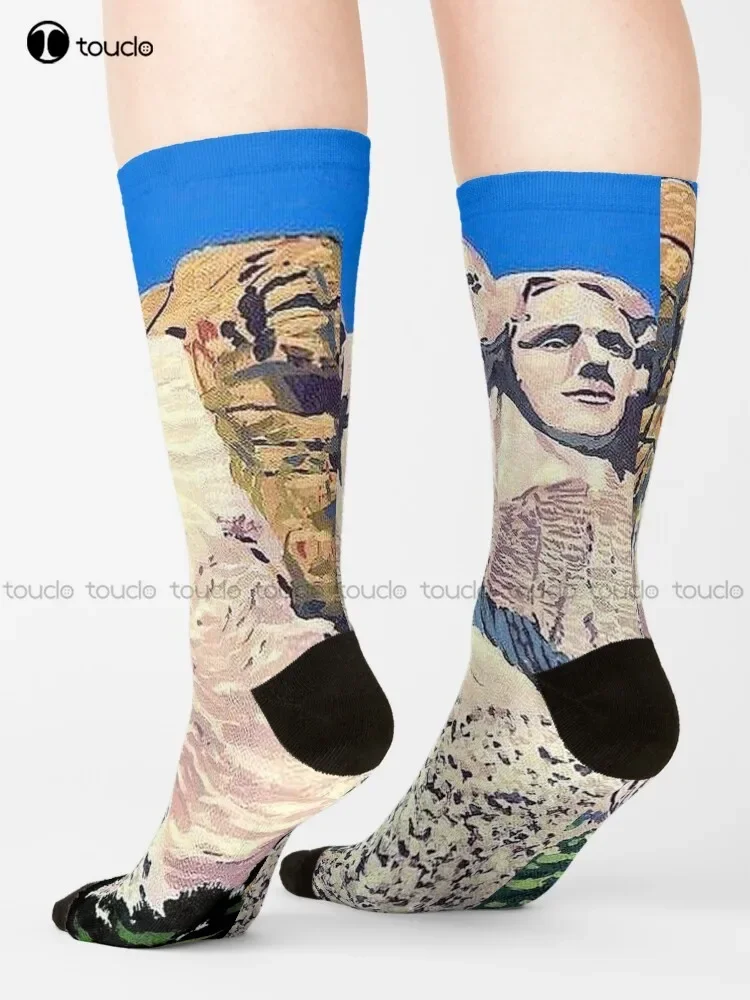 Mount Rushmore: винтажные носки Western Airlines с рекламным принтом мужские унисекс для