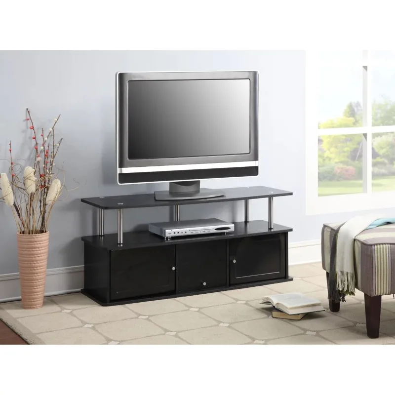 

Convenience Concepts Designs2Go Cherry TV Stand with 3 Cabinets for TVs up to 50", Black