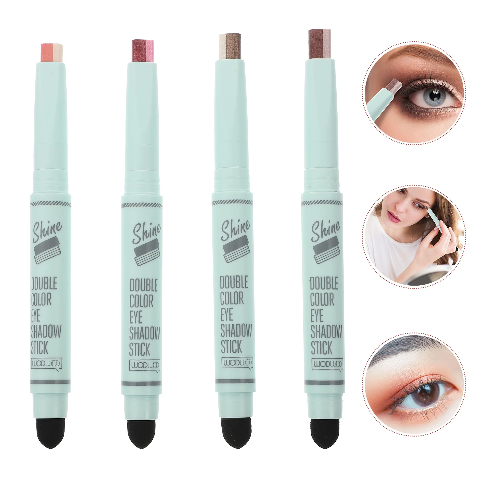 

4 шт., двухцветные блестящие тени для век