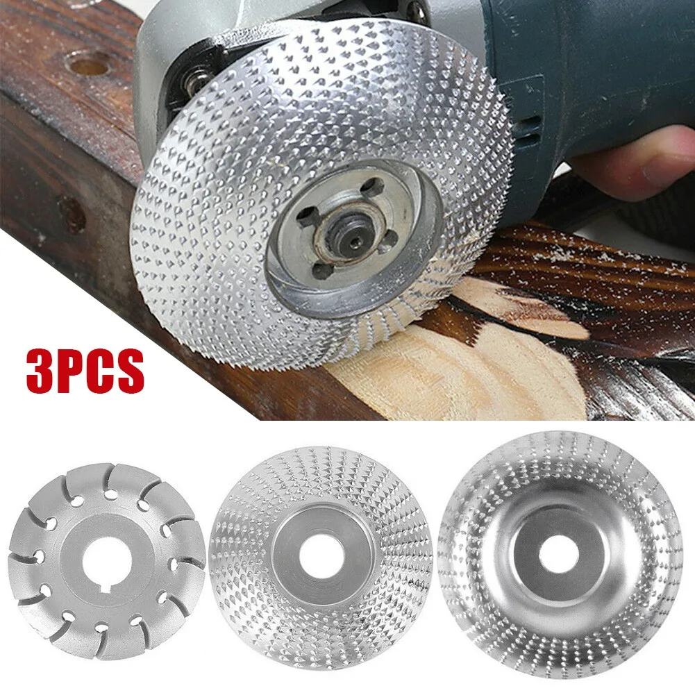 

3pcs Angle Grinding Disc Carbide Wood Sanding Carving Shaping Disc 12 Teeth Wood Carving Plate For Wood Polishing Grinding